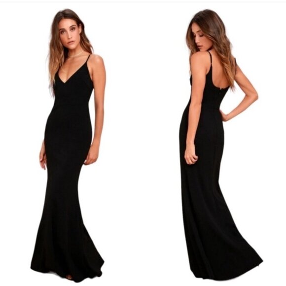 Lulus Infinite Glory Black Adjustable Strap Mermaid Maxi Dress XL - Picture 1 of 2